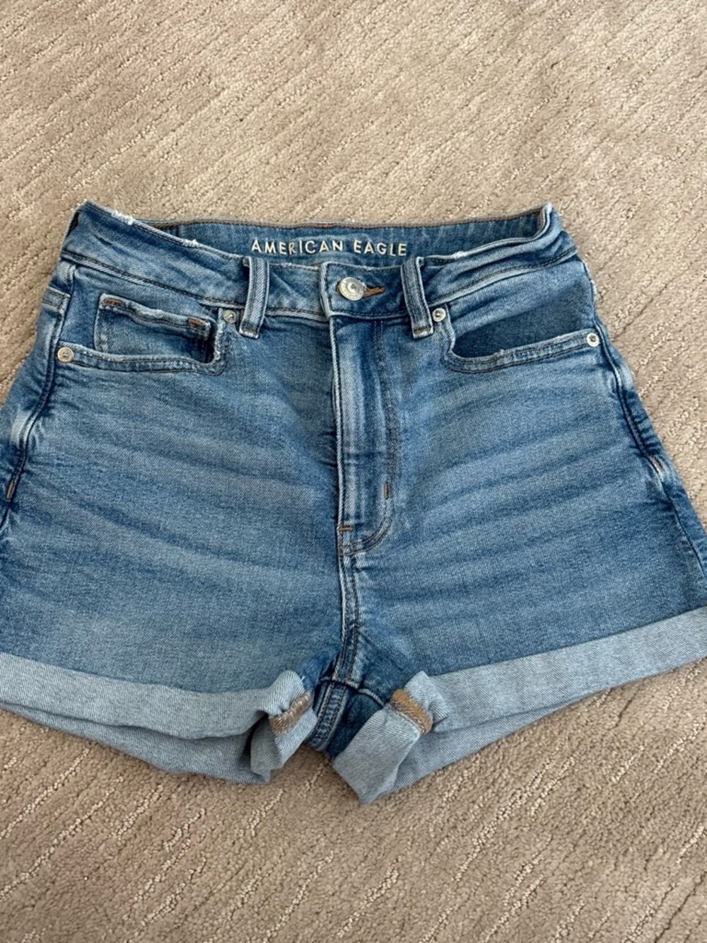 American Eagle Outfitters Light Blue Rolled Hem Jean Shorts